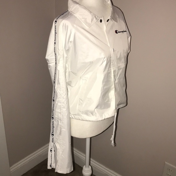 Champion cropped wind jacket zip white NWT medium - Picture 11 of 15